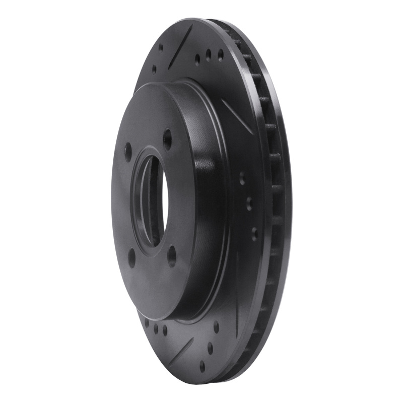 Ford Contour Brake Rotor (1) - Rear Left - R1 Concepts - Drilled & Slotted - Black - `95-`04